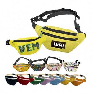 Gran oferta, riñonera personalizada verde y negra, patrón bordado de poliéster multicolor, cremallera a prueba de agua para viajes, deportes, correr - Product Image 1