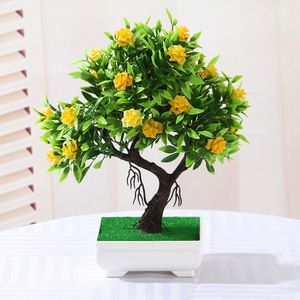 ต้นกุหลาบจิ๋วประดิษฐ์ Qi Xing สีม่วง ตกแต่งภายในบ้านในกระถางพลาสติก - Product Image 2