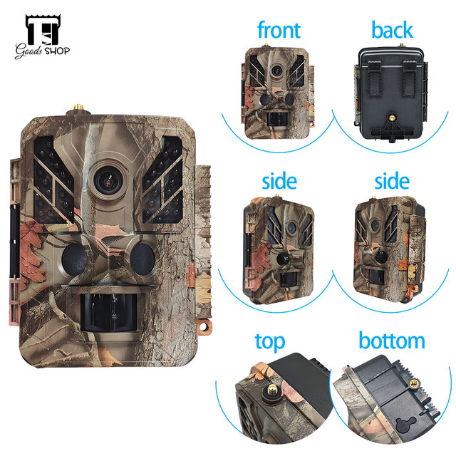 HS GoodsSHOP 4K 48MP Resolution Wildlife Trail Camera Wifi App Hidden Night Vision Detector SD Card Memory CMOS