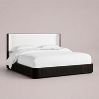 Meubles de chambre à coucher d'hôtel de luxe personnalisables, ensembles de literie classiques de taille king qunne, lit à cadre en bois
