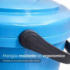 Cestino per rifiuti rotondo da sottolavello da 18 litri con coperchio antiodore e maniglia per un facile accesso - Product Image 4