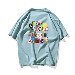 Camisetas de algodón con logotipo personalizado para hombre y mujer, camiseta de manga corta oversize, venta al por mayor