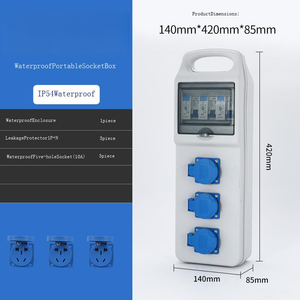 IP54 Waterproof ABS Portable Distribution Box with 3x1P+N RCD and 3x10A 5pin <b>Sockets</b> for Outdoor Power,Portable <b>socket</b> box - Product Image 2