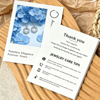 Cartes de remerciement personnalisées pour marque de bijoux avec reliure parfaite et impression numérique sur carton duplex, pelliculage pour emballage cadeau événementiel
