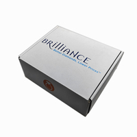 Boîte d'expédition en carton ondulé personnalisée, intérieur bleu, impression quadricolore, emballage recyclable, boîte en papier rectangulaire