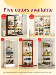 Vitrine <span class=keywords><strong>Lego</strong></span> Modulaire Noire Anti-poussière Transparente Personnalisable pour Modèles de Jouets et Boîtes Mystères, Rangement Mobile Rotatif avec Clé - Product Image 4