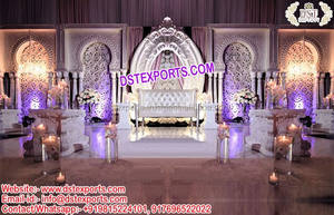 Scène de mariage élégante sur le thème marocain, décoration de scène de mariage asiatique sur le thème blanc, décoration de scène de réception de mariage design, Australie - Product Image 5