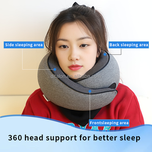 หมอนรองคอสำหรับเดินทางแบบพกพาปรับได้รองรับรูปตัวยูตามหลักสรีรศาสตร์สำหรับเครื่องบินรถยนต์บรรเทาอาการปวดและนอนหลับสบาย - Product Image 5