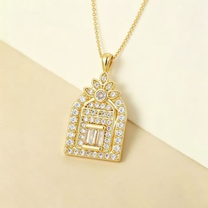 Pendentif Collier Zircon Happiness Gate 2026 Nouvelle Tendance Luxe Léger Petit Design pour Hommes et Femmes - Product Image 3