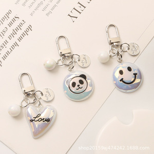 พวงกุญแจอัลลอยรูปหน้ายิ้มสุดสร้างสรรค์ใหม่อุปกรณ์เสริมรูปหัวใจแพนด้าน่ารักกล่องใส่หูฟังของตกแต่งกระเป๋าผู้หญิง - Product Image 2