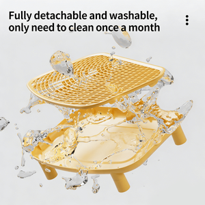 แผ่นรองทรายแมวแบบกันกระเด็น กันเลอะ ทำความสะอาดง่าย ทนทาน ช่วยควบคุมทรายแมว พร้อมที่เหยียบพลาสติก - Product Image 2