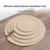 Napperons ronds tissés de ferme nattes naturelles quenouilles rustiques tressées pour table à manger mariage à la maison