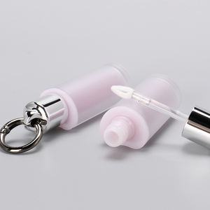 OMI nuovo stile unico 3ml Mini portachiavi contenitore lucidalabbra Eco Friendly carino rosa a due strati a forma di cuore tubo vuoto per olio per labbra - Product Image 1