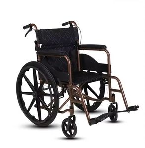 Fitur peredam guncangan kursi roda Manual lipat portabel, untuk anak dan dewasa, perlengkapan rehabilitasi perjalanan di rumah - Product Image 2