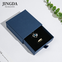 Boîte d'emballage personnalisée de style tiroir - Boîte cadeau de luxe bleue pour bijoux - Avec couvercle - Convient aux bracelets