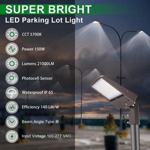 Outdoor Commercial Area Lighting Fixture Waterproof IP65 Aluminum 5000K LED Shoebox Street <b>Pole</b> <b>Light</b> for Sports Stadiums - Product Image 2