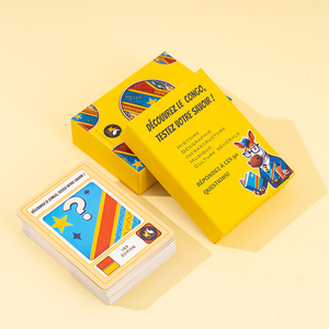 Jeu de cartes de <span class=keywords><strong>quiz</strong></span> sur la France imprimé sur mesure de haute qualité, fabriqué en Chine, avec emballage en boîte, OEM et ODM - Product Image 1