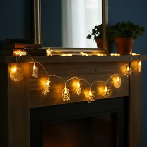 1.5M <span class=keywords><strong>LED</strong></span> lễ hội đèn dây trang trí cho ngôi sao nhà cổ tích Rèm cưới ấm áp pin Trắng kỳ nghỉ Pin hoạt động trong nhà - Product Image 4