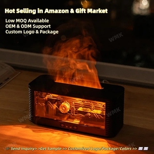 <span class=keywords><strong>Diffuseur</strong></span> d'arômes Flamme 250ml, Humidificateur Ultrasonique à Brume Froide, Lumière LED Colorée, <span class=keywords><strong>Diffuseur</strong></span> d'Huiles Essentielles Effet Flamme - Product Image 6