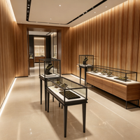 LED-Beleuchtung Eisen und Glas Schmuck Vitrine Metall Theke Tisch für Store Showcase Display