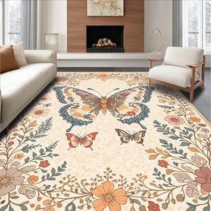 Tapis rectangulaire fantaisie Wan Xinlong, résistant aux taches, pour extérieur, design moderne, lavable à l'eau, nettoyage facile, motif velours cristal - Product Image 2