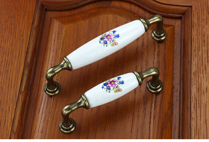 Kenop Keramik Eropa untuk Lemari, Kabinet, dan Laci dengan Jarak Lubang 96/128mm - Product Image 4