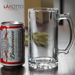 Canecas de cerveja frosted feitas sob encomenda, 16oz de vidro com alça, logotipo