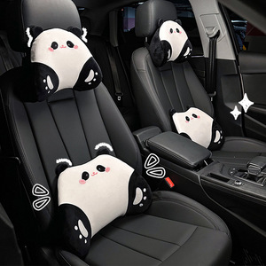 Coussin de soutien lombaire en peluche Panda, mousse à mémoire de forme, pour siège de voiture, confort du dos, design cartoon - Product Image 1