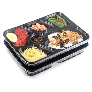 6 Compartiment Wegwerp Pp Plastic Bento Lunch Box Afhaalmaaltijden Verpakking