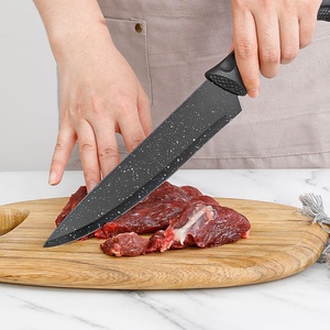 6 Pieces Kitchen <b>Knife</b> <b>Set</b> Black Non-stick Coating Stainless Steel Chef <b>Knife</b> <b>Set</b> <b>Sharp</b> Kitchen <b>Knives</b> With Peeler - Product Image 3