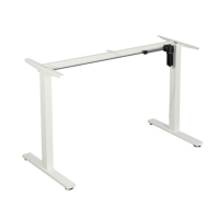 Cadre de bureau ergonomique moderne en fer et bois à hauteur réglable avec commande à moteur unique et fixation murale pour usage commercial
