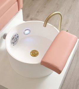 Fauteuil de pédicure électrique de luxe moderne rose avec bain de pieds intégré, idéal pour salons de manucure et spas (vente en gros) - Product Image 3