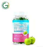 Gummies brûle-graisses sans sucre pour femmes, saveur pomme, avec thé vert et cétone de framboise