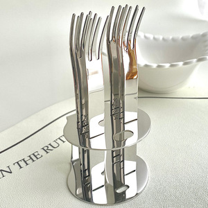 Fruit Fork <b>Set</b> 304 Stainless Steel 6 Piece Dessert Cake Forks Dishwasher Safe Solid Color - Product Image 1