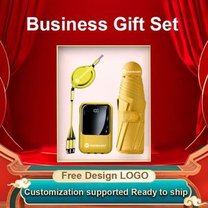 Wholesale Promotional Luxury <b>Gifts</b> Items Business Customizable <b>Gift</b> <b>Set</b> With Power Bank and Umbrella - Product Image 1