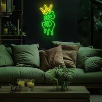 Letrero de Neón con Forma de Dólar, Letreros de Neón con Corona y Dólar para Decoración de Paredes de Tiendas, Letrero LED de Neón con Dólar, Alimentado por USB, Brillo Ajustable