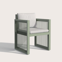 Ensemble de table et de chaises de salle à manger en aluminium résistant aux intempéries, moderne et personnalisé, pour hôtel et cour - Meubles d'extérieur Sherman