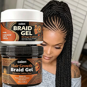 Cire capillaire hydratante à tenue extra forte, sans résidus, gel coiffant pour tresses et locks, idéal pour cheveux africains 4C, kit de gel de tressage marque privée - Product Image 1