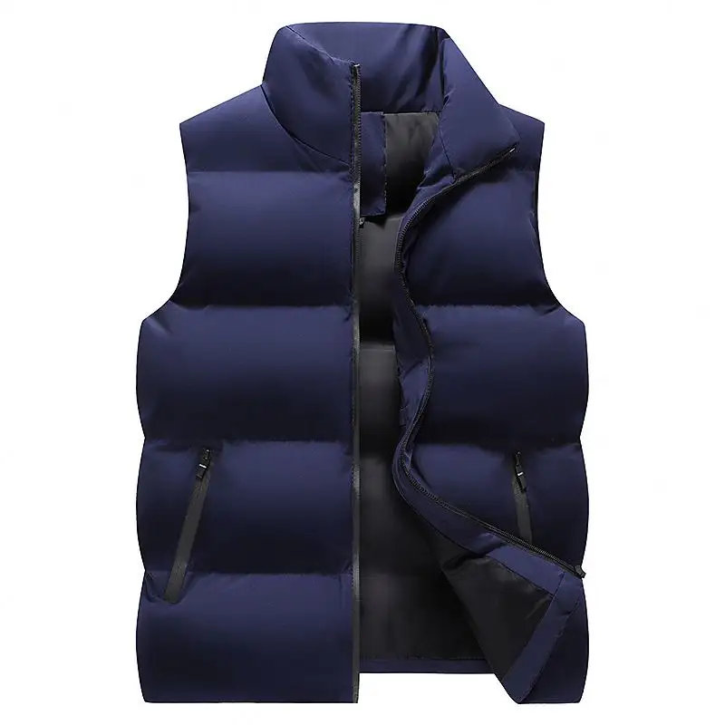 Fashion Casual Soft Cotton Stand Collar Quick Dry Sleeveless Loose Men Vest