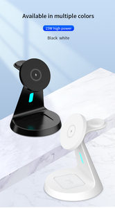 สินค้าที่ดีที่สุด<span class=keywords><strong>3</strong></span> in 1แท่นชาร์จไร้สายแบบแม่เหล็ก15วัตต์สำหรับ <span class=keywords><strong>applewatch</strong></span> สมาร์ทโฟนหูฟัง - Product Image 2