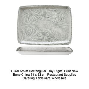 Bandeja Rectangular Gural Arnim con Impresión Digital, Porcelana New Bone China, 31 x 23 cm, Suministros para Restaurantes, Vajilla para Catering, Venta al Por Mayor - Product Image 2