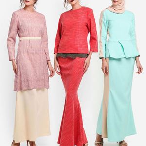 Phụ Nữ Thời Trang Hồi Giáo Kebaya Thiết Kế Malaysia Jubah Hồi Giáo Mới Nhất Kedab Moden Với Ren Baju Kurung - Product Image 6