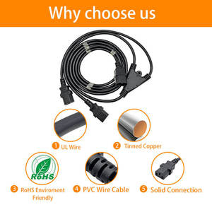 Factory Custom IEC C13 to C14 <b>Power</b> Cord Female Male <b>Power</b> <b>Cable</b> Cord for Home Appliance - Product Image 5
