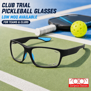 Club Trial Pickleball <strong>Glasses</strong> Clear Photochromic Lens Sports Eyewear Low MOQ Custom Logo OEM For Teams - Product Image 1