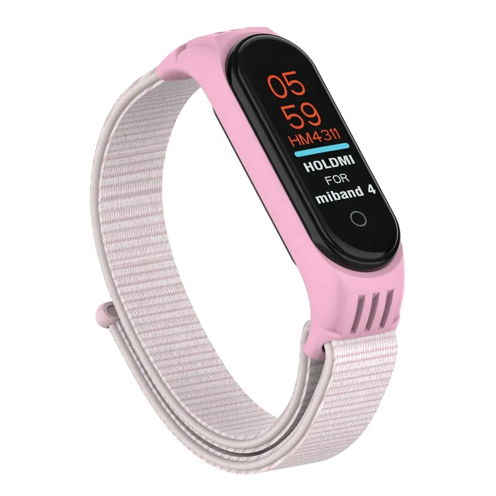 ODM Holdmi Best Sale 4311 Series Pearl Pink Color Nylon Strap Watch Band for Xiaomi Mi Bands Fashion