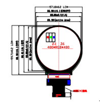 Fabrik-OEM 2,1 Zoll Kreisförmiger TFT LCD Bildschirm 480x480 Auflösung MIPI-Schnittstelle Sonnenlicht-Lesbares Rundes Display-Modul