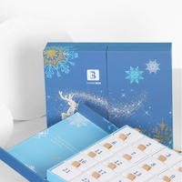 Caja de Calendario de Adviento Reciclable con Forma de Libro de Papel de Lujo, Hecha a Mano, Ecológica, con Logotipo Personalizado, para 24 Días, Empaque de Regalo de Navidad