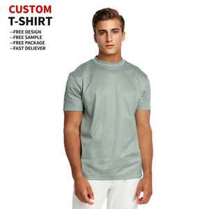 OEM Impresión de peso pesado al por mayor camiseta Premium en blanco liso mercerizado algodón camisetas de alta calidad logotipo personalizado para los hombres camiseta - Product Image 1