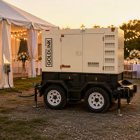Générateur diesel Perkins 20 kVA, groupe électrogène diesel sur remorque, générateur mobile 16 kW, générateur diesel monophasé, certifié CE