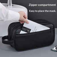 Sac de voyage d'affaires transfrontalier portable double couche pour homme, trousse de toilette étanche en PU grande capacité avec poignée latérale